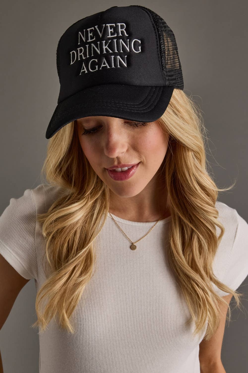 "Never Drinking Again" Trucker Hat