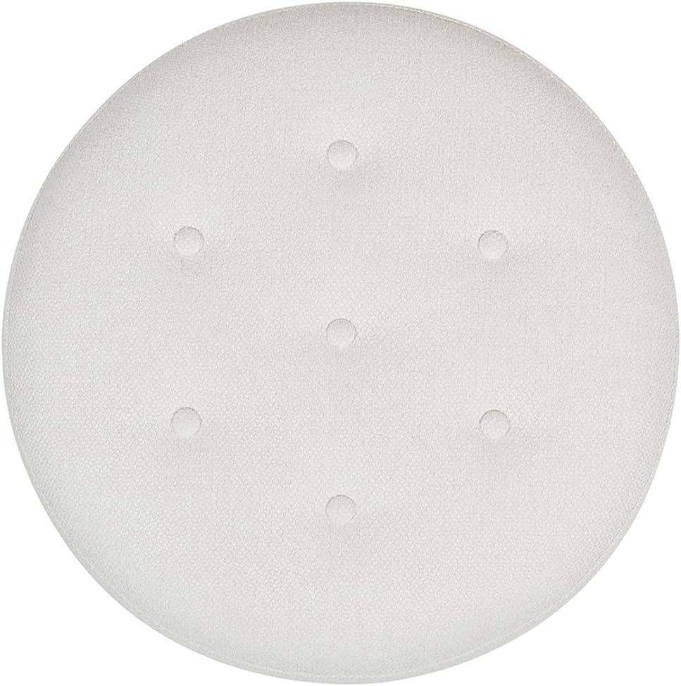 Yolanda 24" Round Upholstered Accent Ottoman: Alabaster Off White