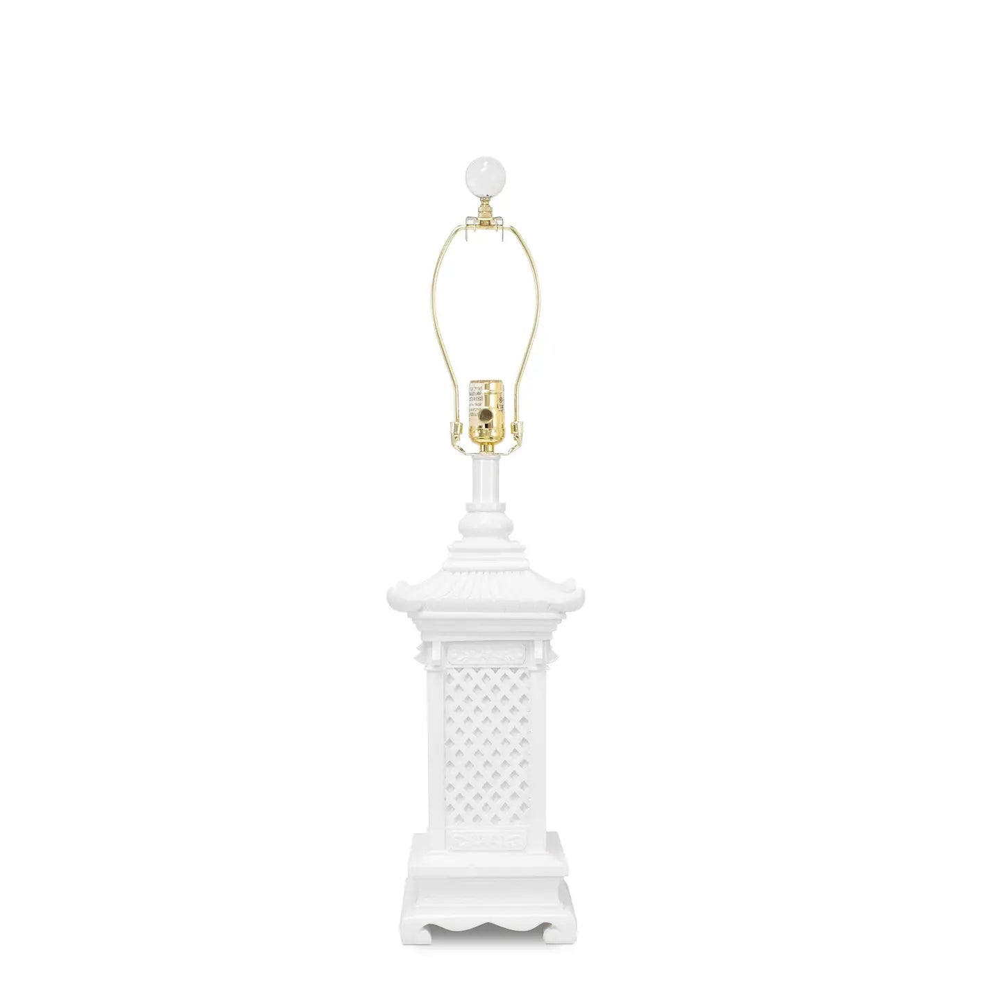 White Chinoiserie Pagoda Lamp