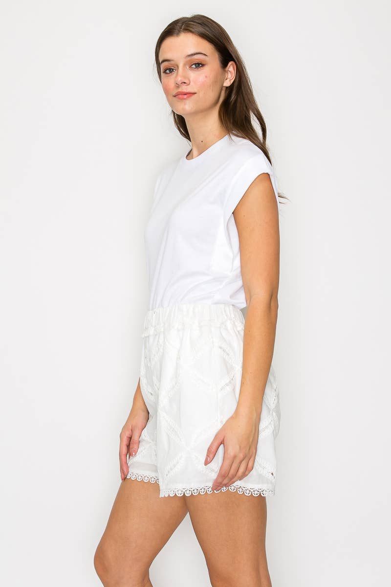 White Lace Shorts