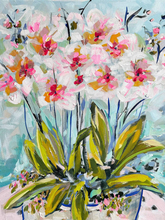 Pink Orchids - 30" H x 24" W