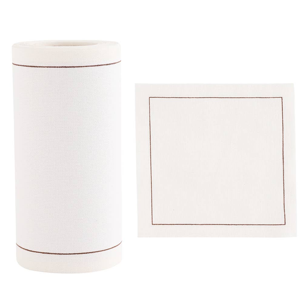 Solid White Cocktail Napkin Roll
