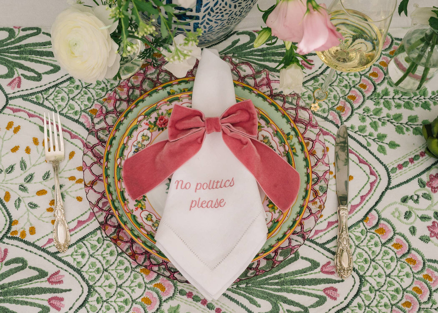 Mixed Messages Linen Dinner Napkins – Set of 12: Dusty Rose