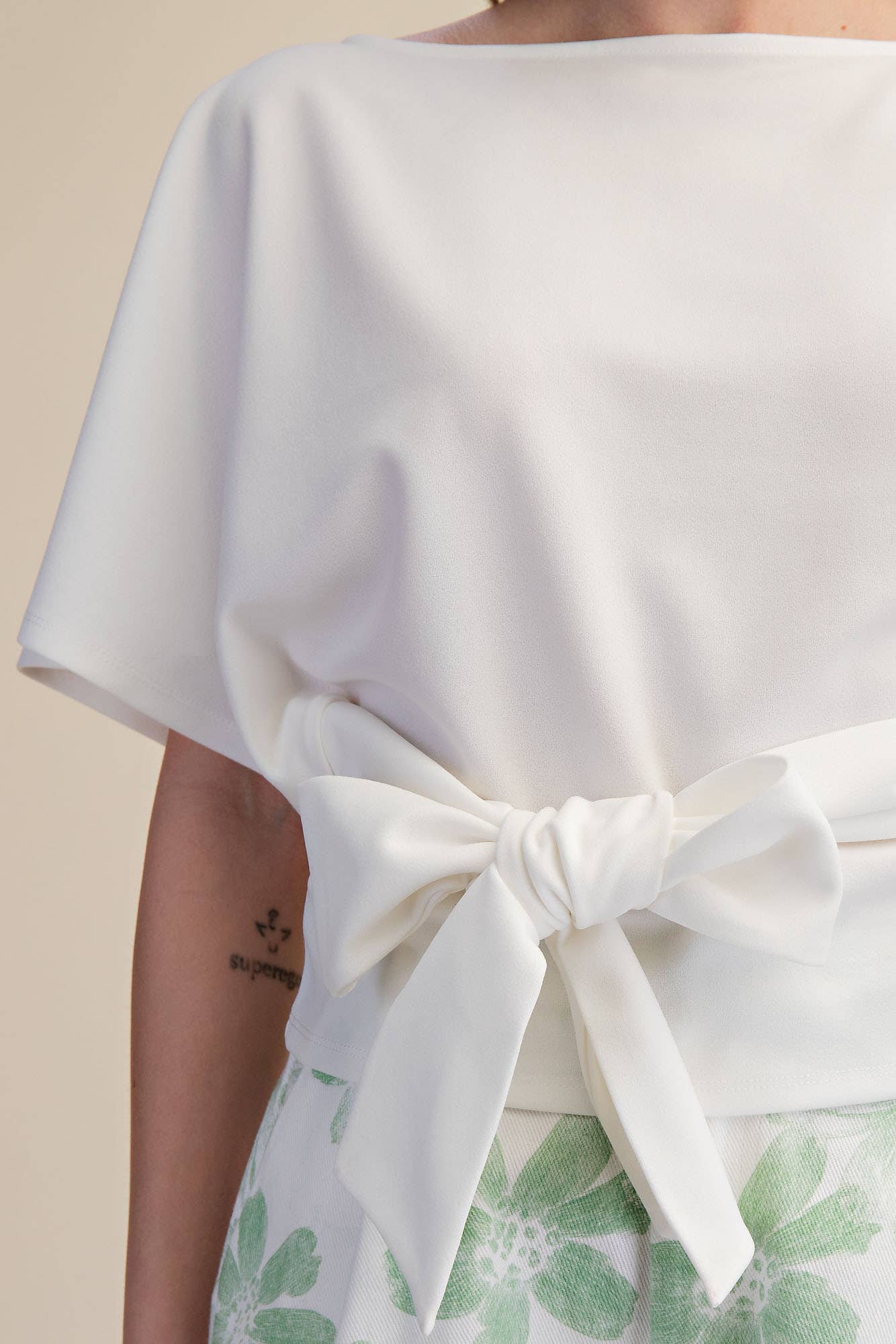 White Two Way Tie Top