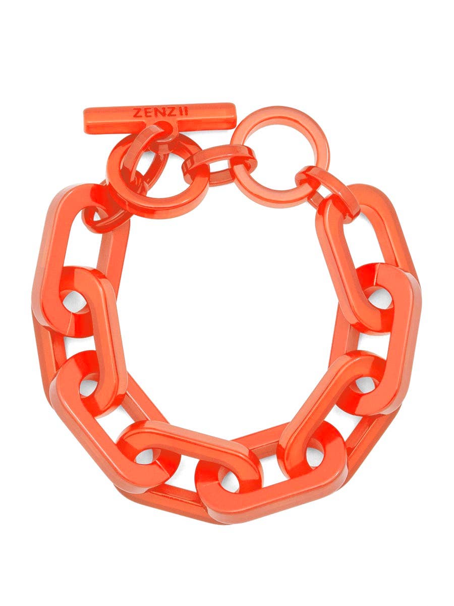 Resin Cable Chain Toggle Bracelet: SAGE