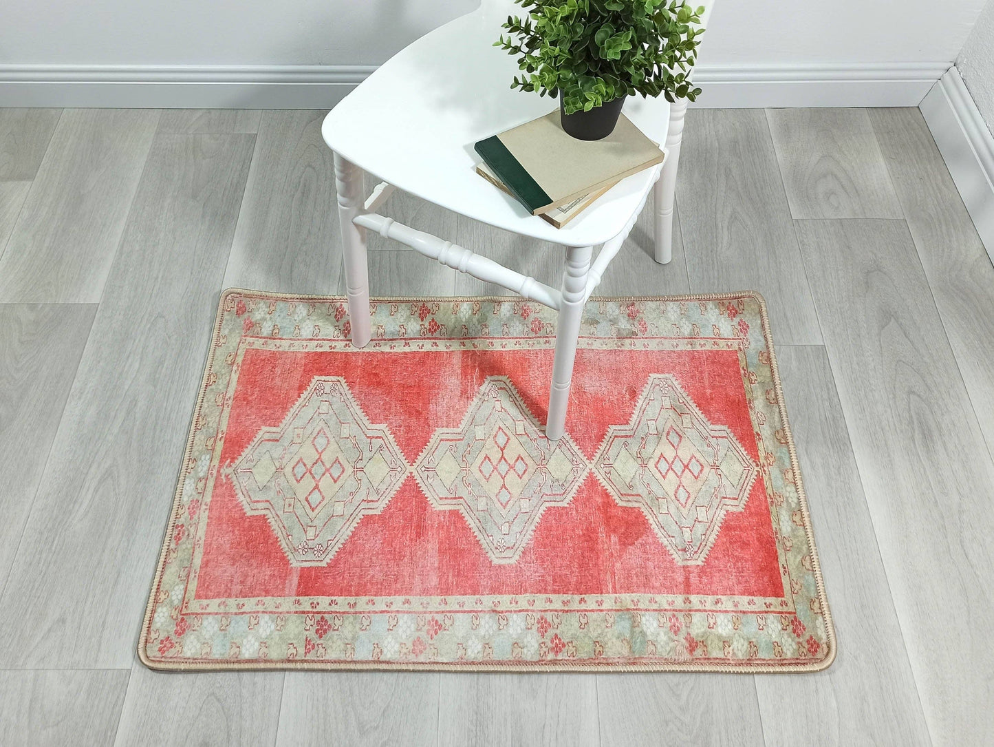 Red & Beige Turkish 2x3 Rug
