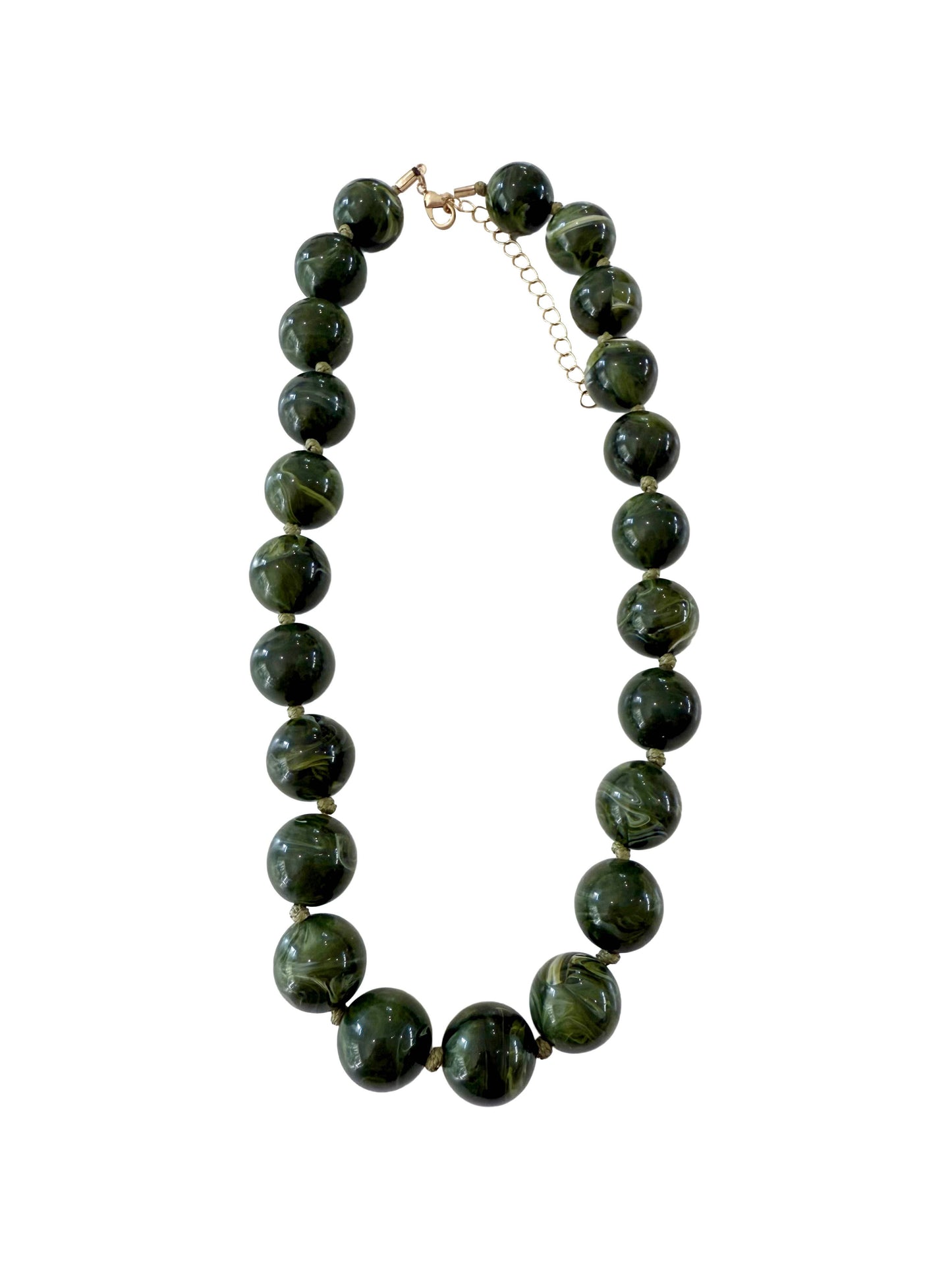 Emerald Green Chunky Beaded Necklace