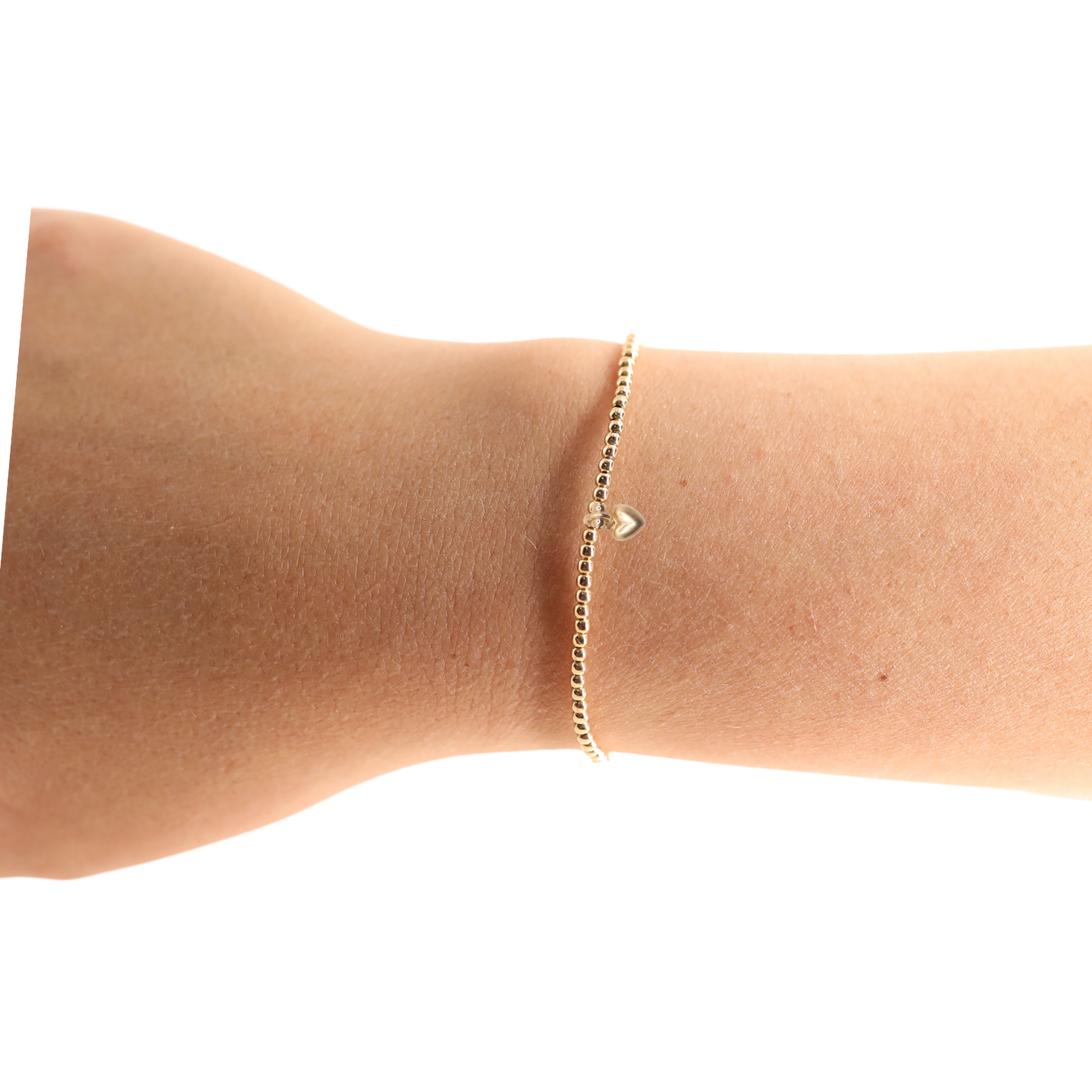 Gold Heart Charm Bracelet: Petite