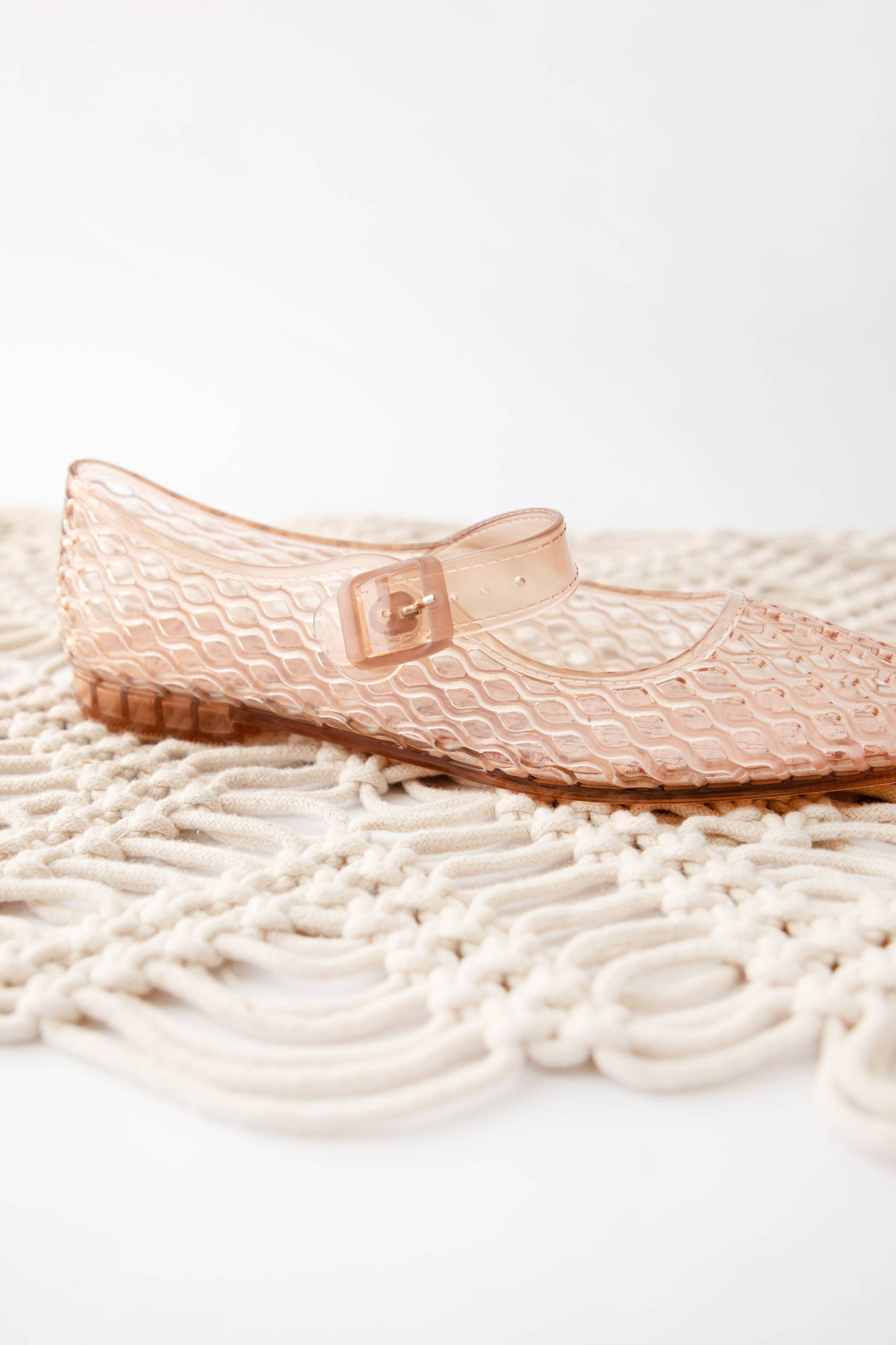 Camel Jelly Mary Jane Flats