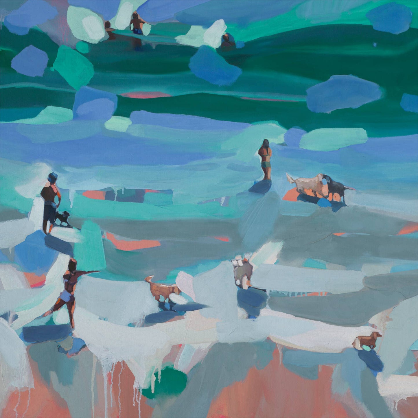 "Dog Meets Beach" 30" H x 30" W