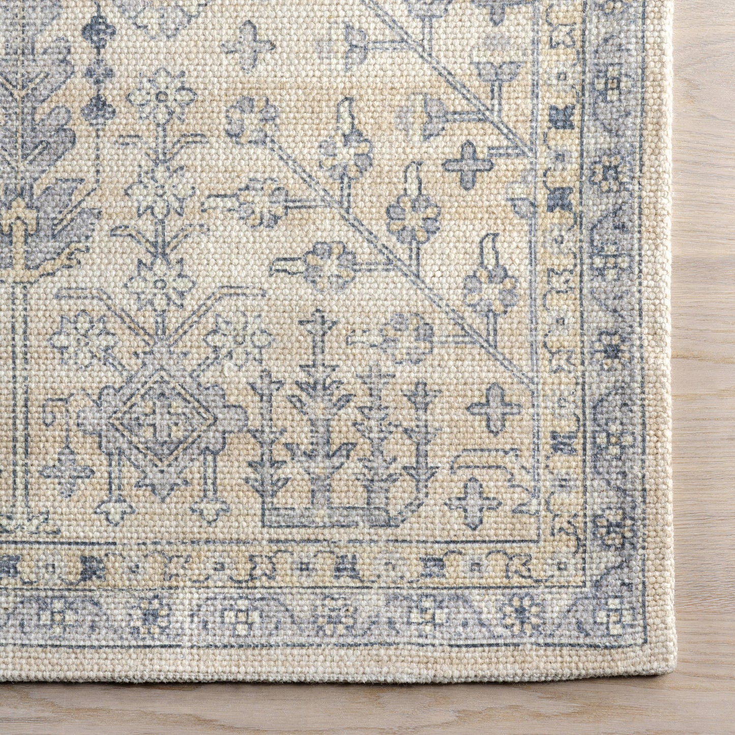 Flora Wool and Cotton Area Rug: Slate Blue / 8' x 10'