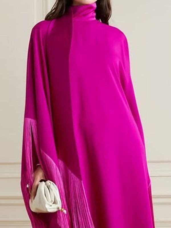 FUCHSIA FRINGE DRESS