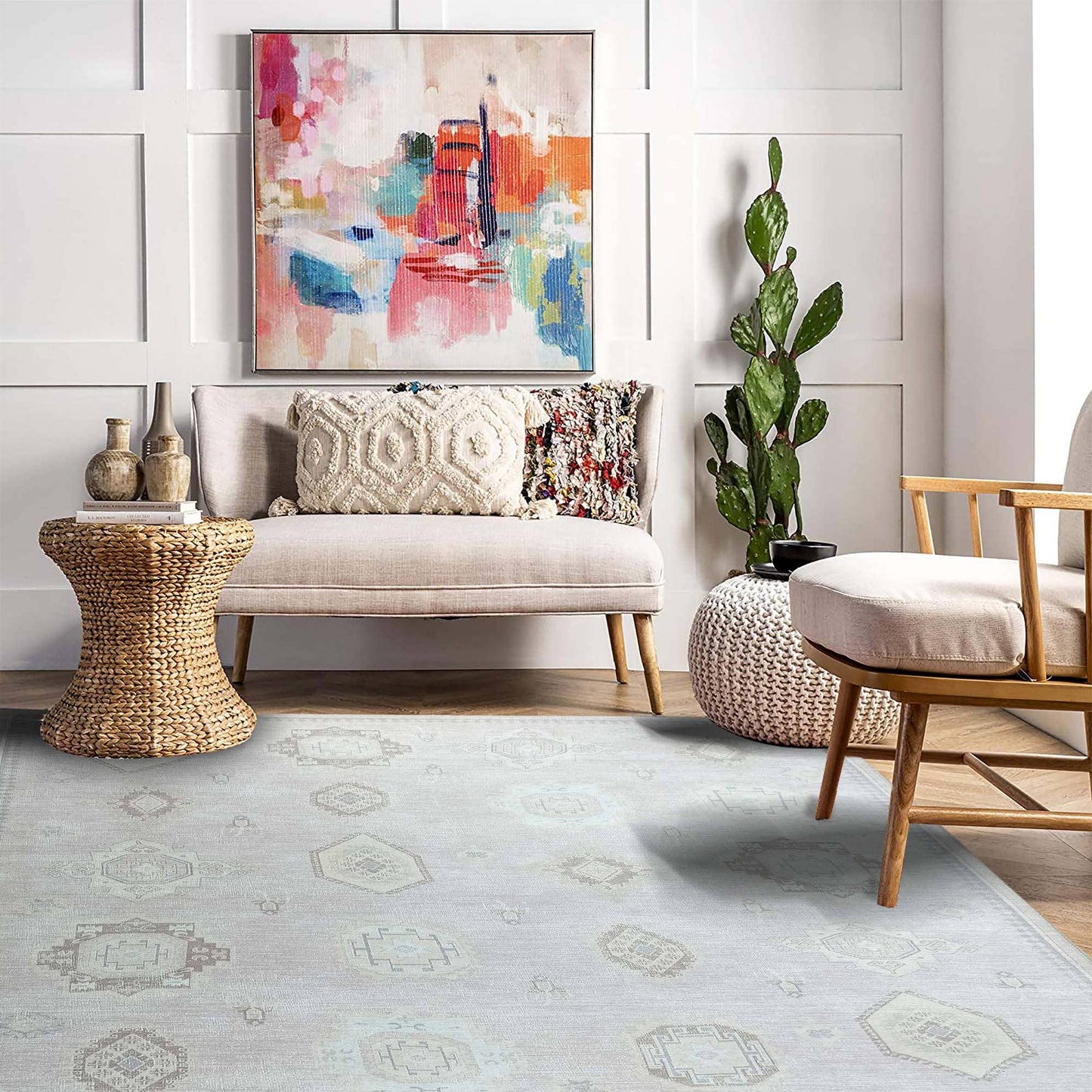 Amery Beige & Blush Rug: 2'5x9'8 ft 75x300cm