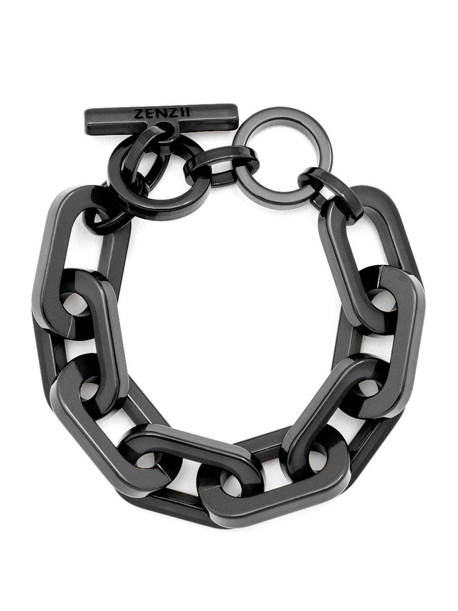 Resin Cable Chain Toggle Bracelet: SAGE
