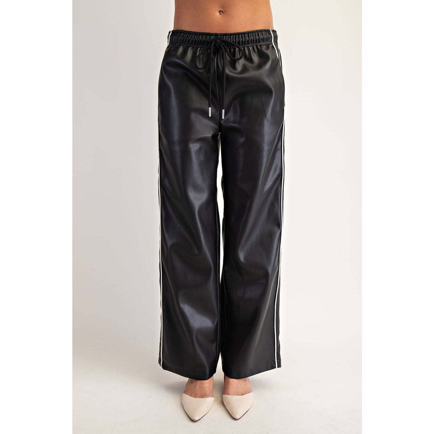 Black Vegan Leather Pants