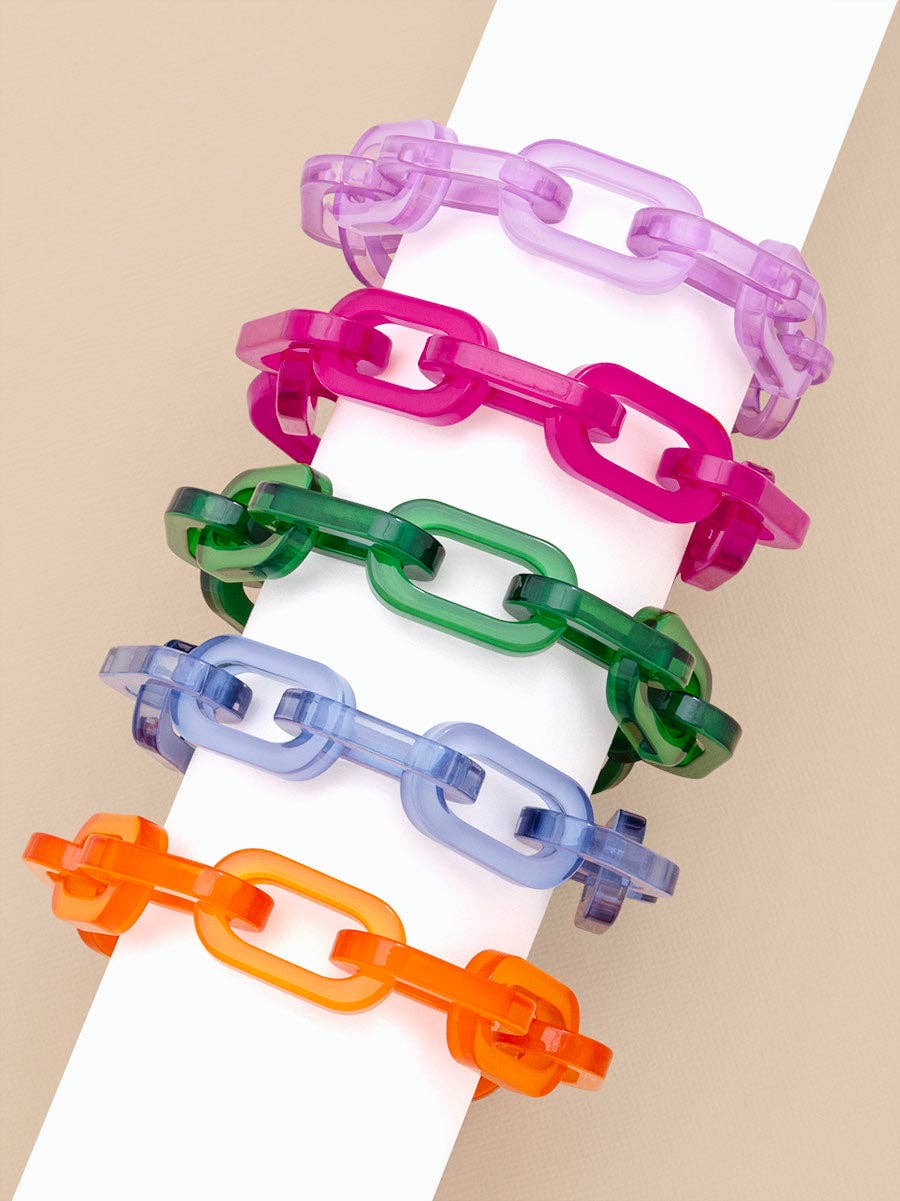 Resin Cable Chain Toggle Bracelet: SAGE