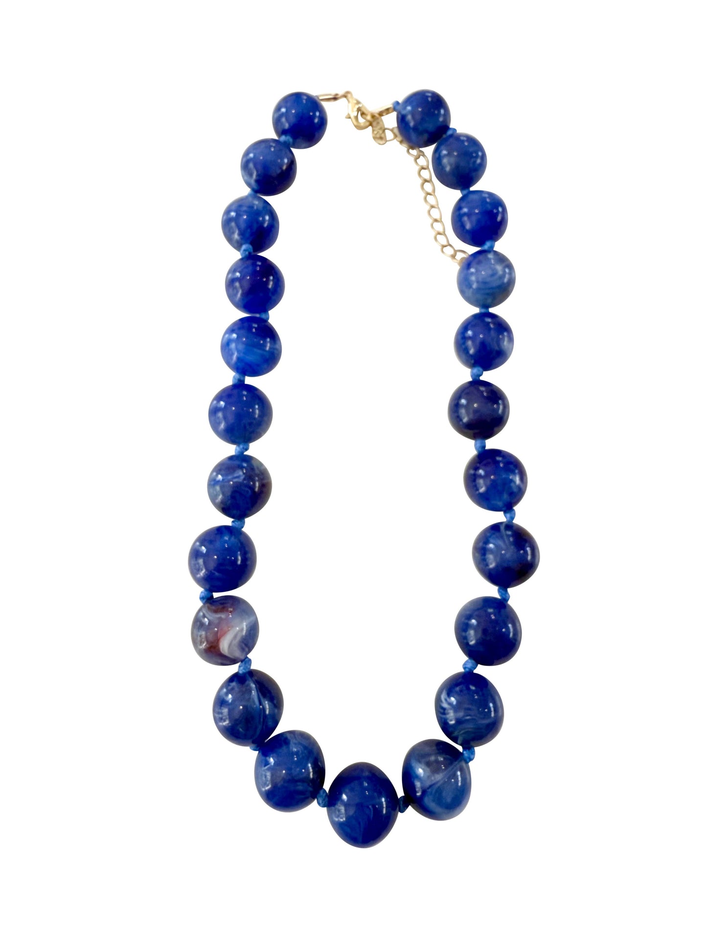 Cobalt Blue Chunky Beaded Necklace