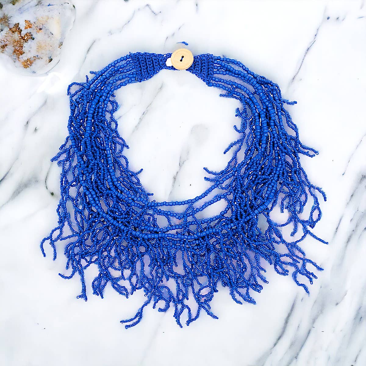 Blue Coral Beaded Necklace