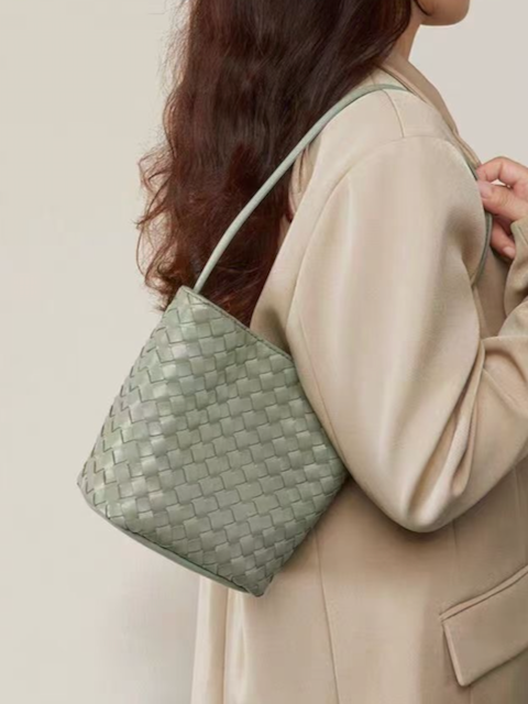 Sage Woven Shoulder Bag