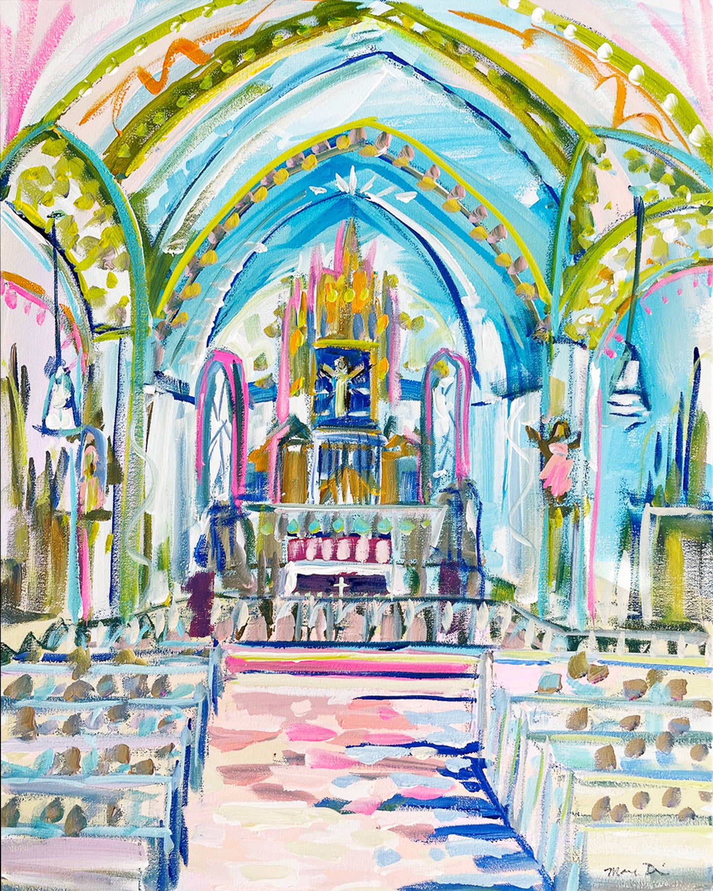 "Church 4" in Acrylic Floating Frame 28x40"