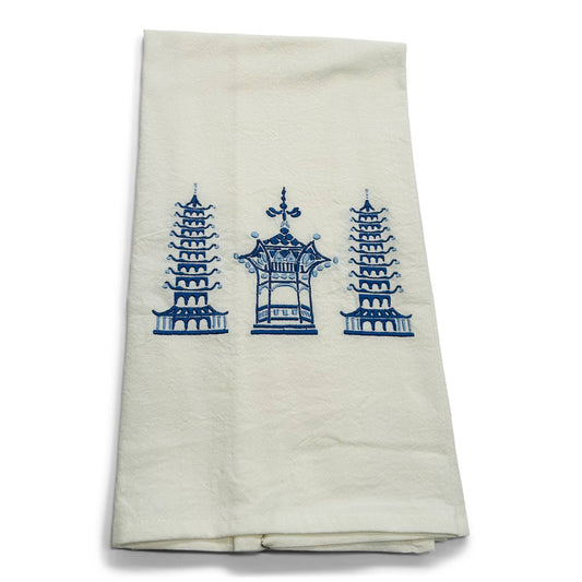 Blue Pagodas Towel