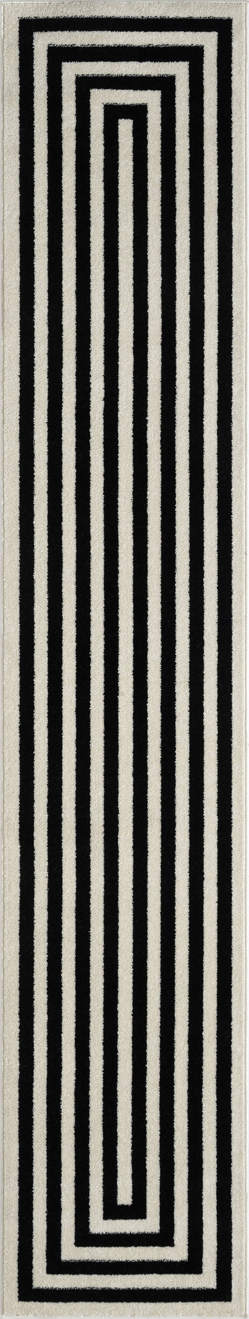 Abani Casa CAS120A - Contemporary Black & Ivory Rectangular: 8'11" x 12'