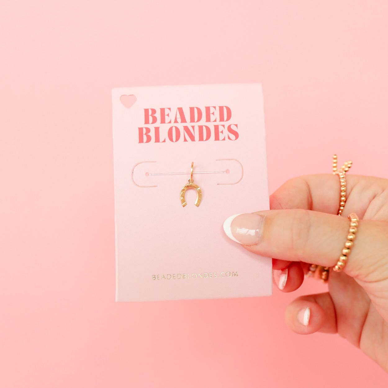 Horseshoe Gold Charm Bracelet: Petite