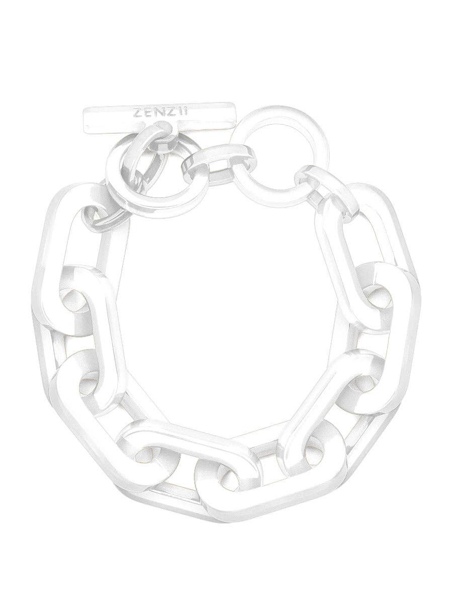 Resin Cable Chain Toggle Bracelet: SAGE