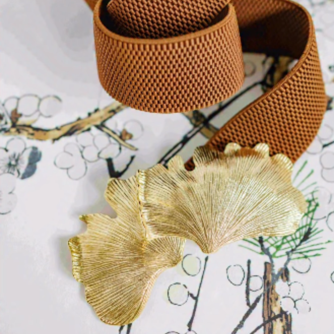Gold Ginkgo Belt Buckle