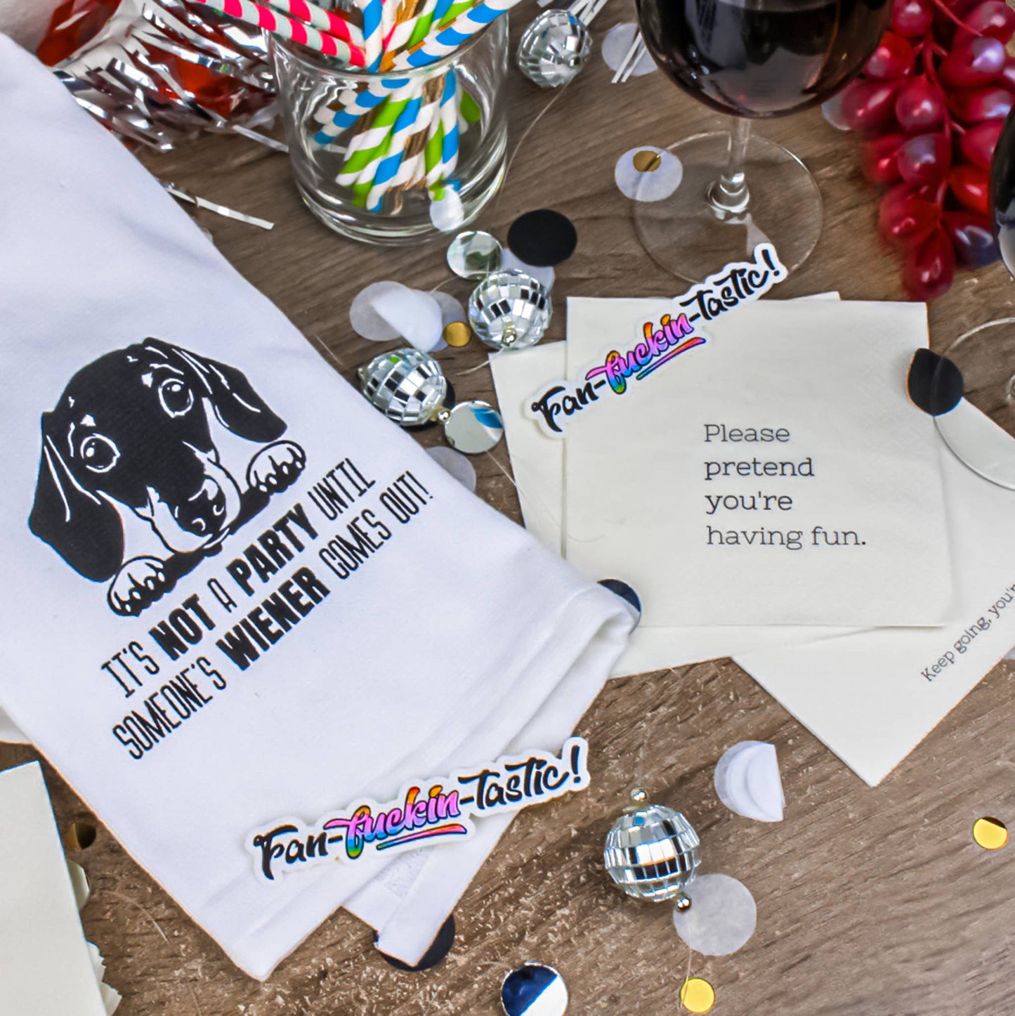 Please Pretend You're Having Fun - Cocktail Napkins