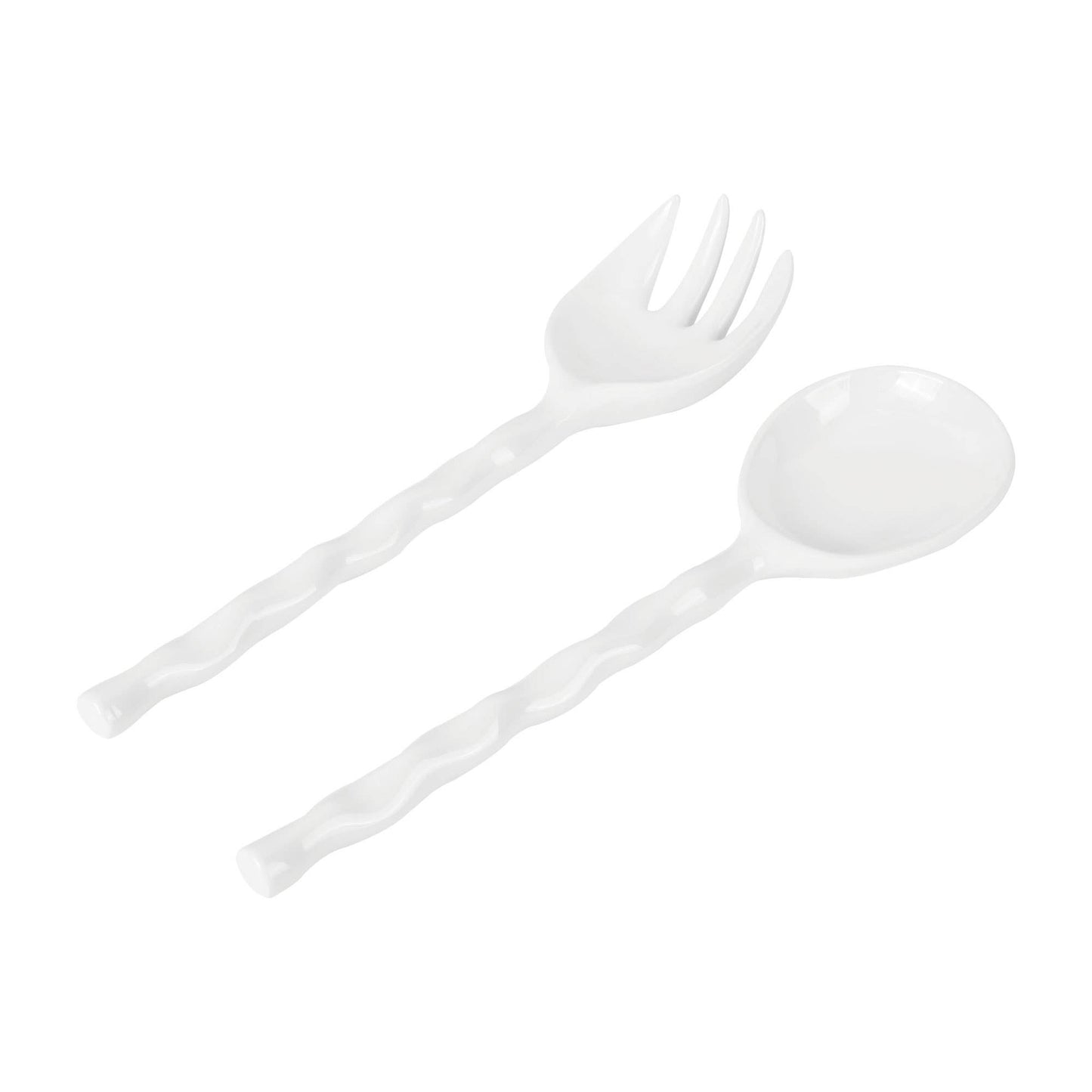 White Melamine Salad Serving Set