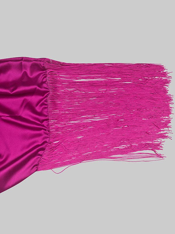 FUCHSIA FRINGE DRESS