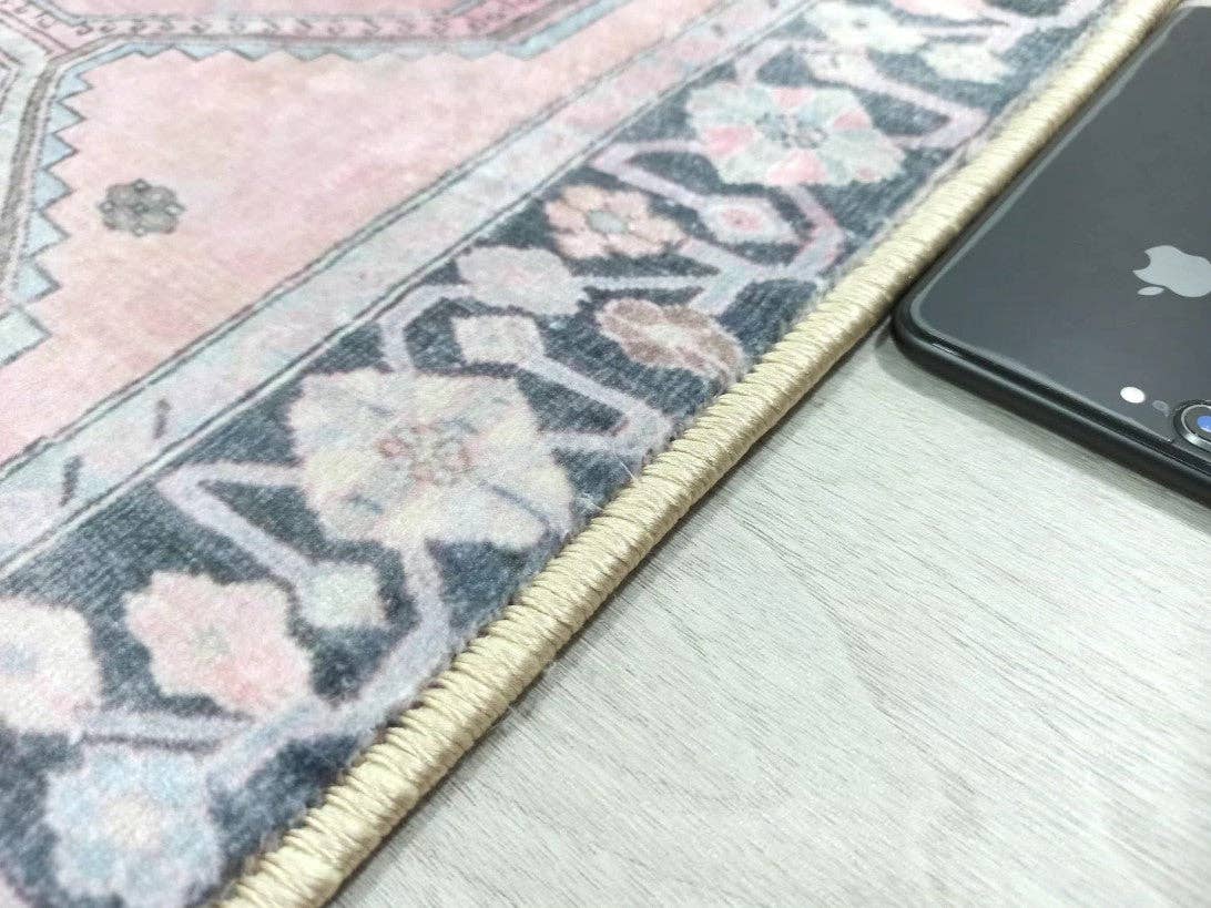 Ziana Pink & Gray Turkish Rug 2x3’