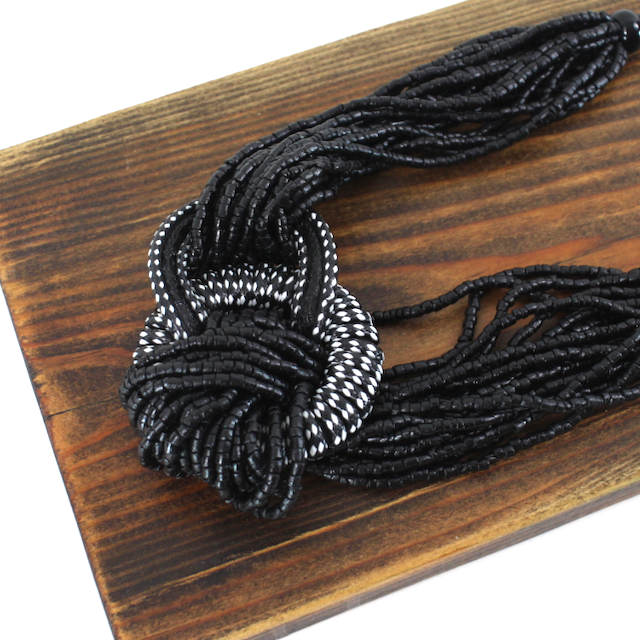 Black Beaded Necklace