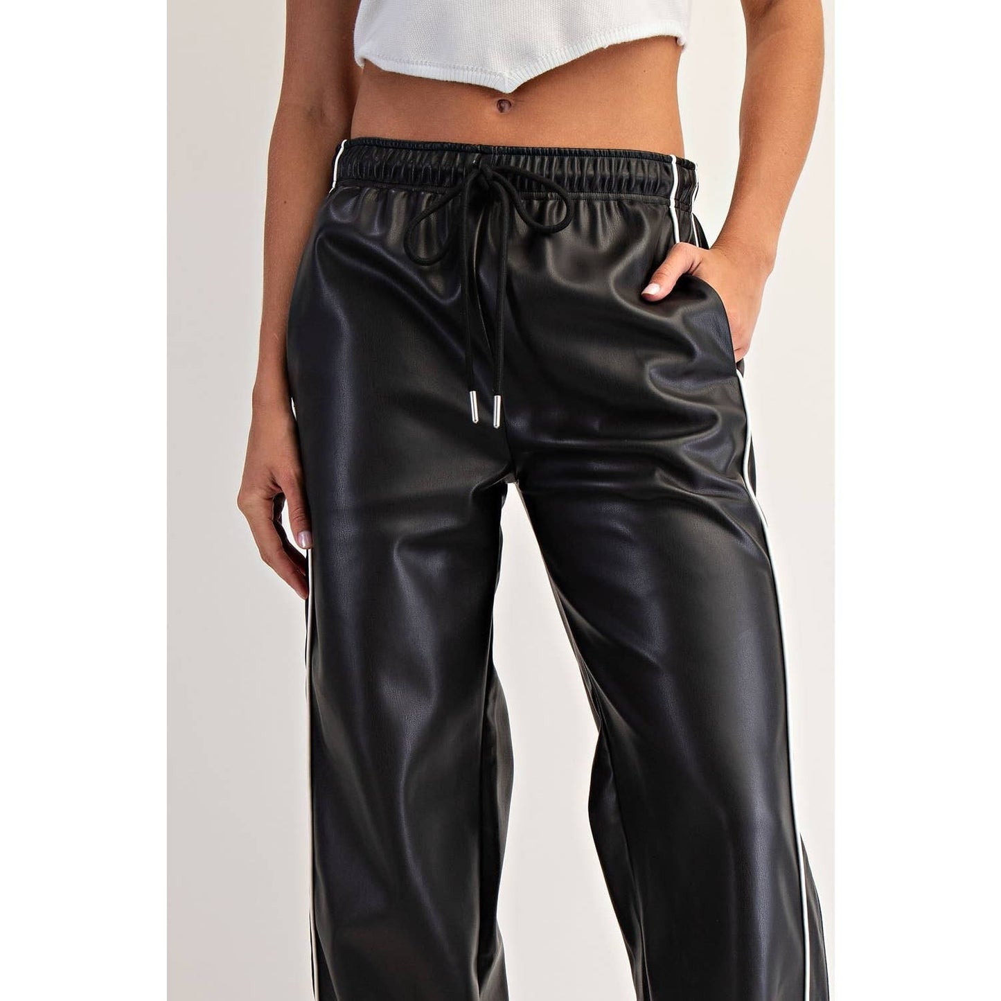 Black Vegan Leather Pants