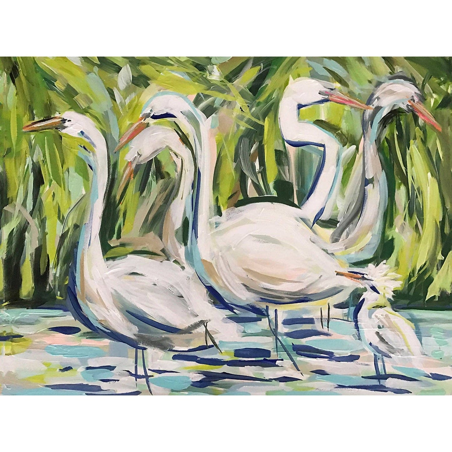 Group of Egrets Canvas: 30x24"