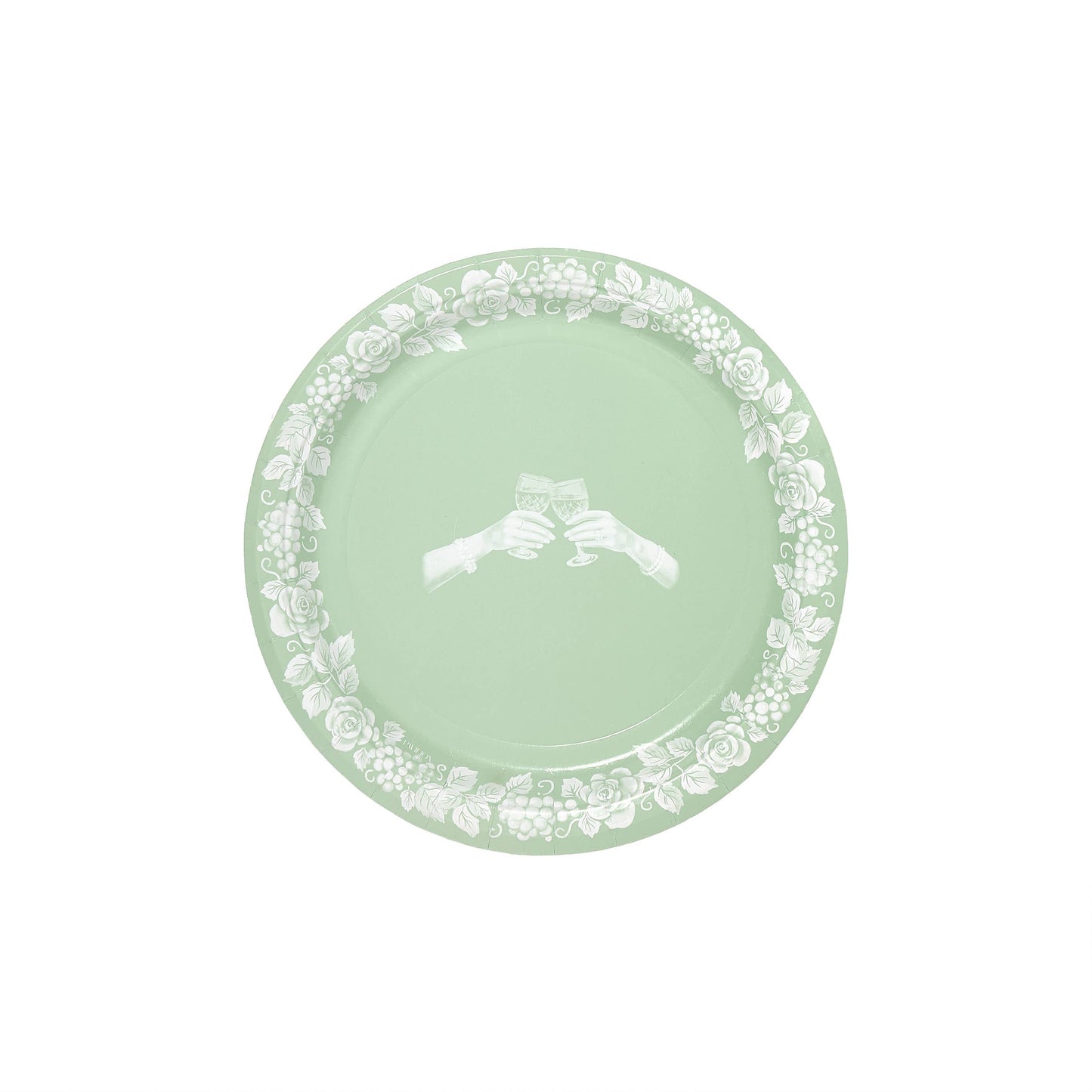Green Jasperware Inspired Paper Salad Plates - Set of 8