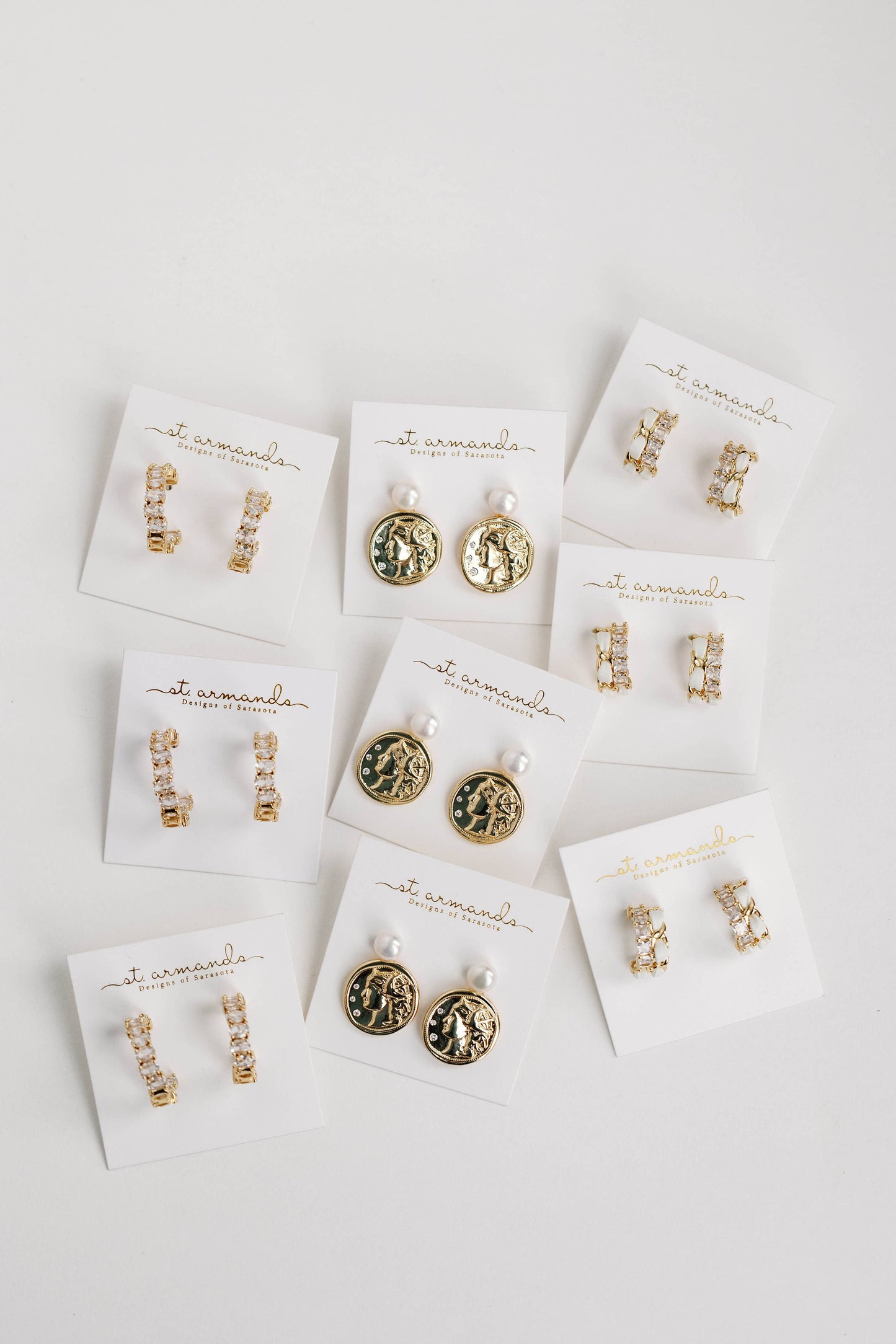 Gold Coin & Pearl Earrings