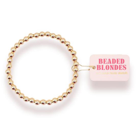 5MM Gold Beaded Bracelet - Petite