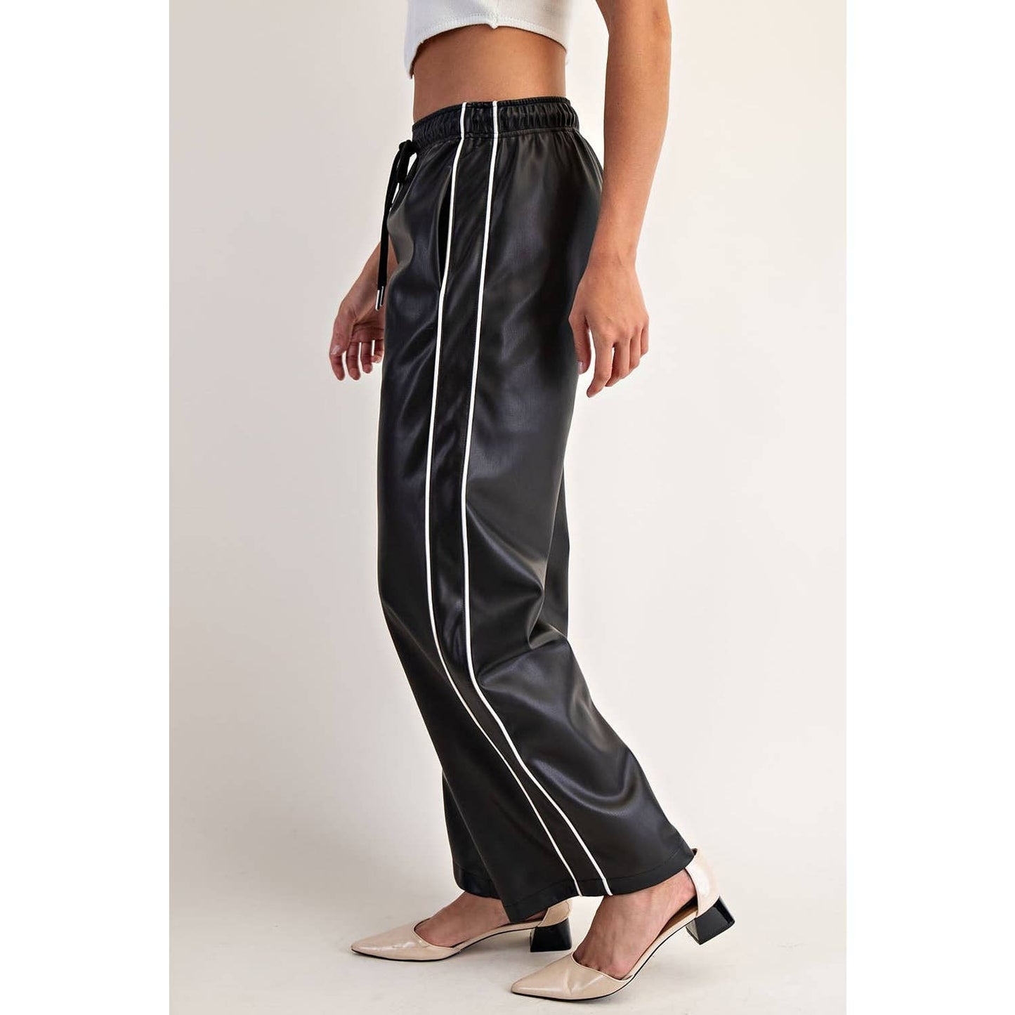 Black Vegan Leather Pants