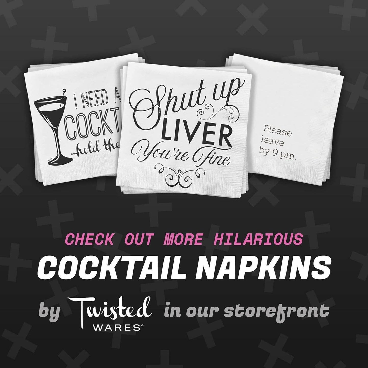 Funny Cocktail Napkins | PLEASE PRETEND YOU’RE HAVING FUN