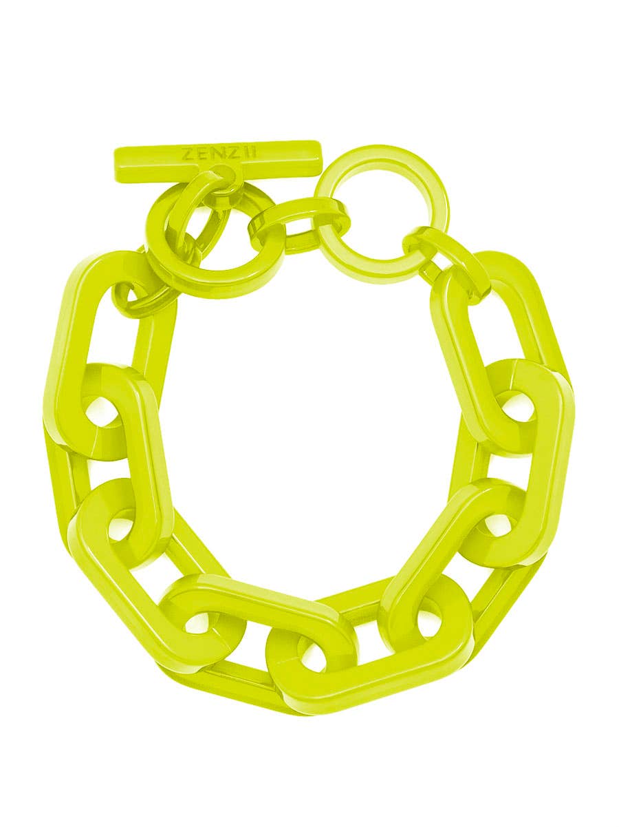 Resin Cable Chain Toggle Bracelet: SAGE