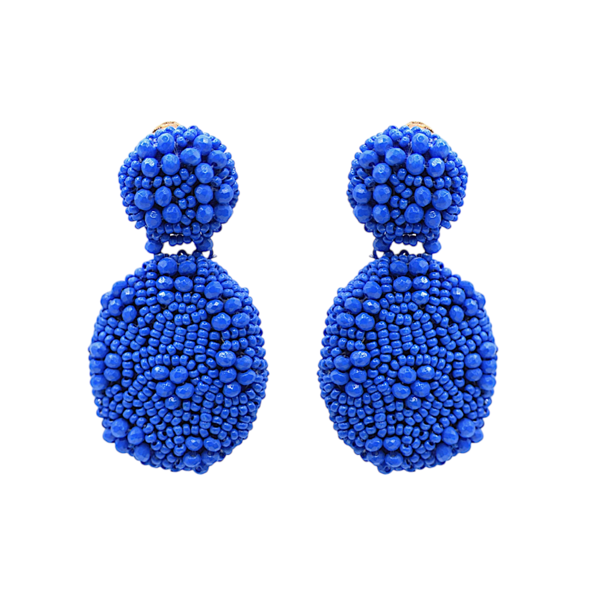 Royal Blue Beaded Earrings
