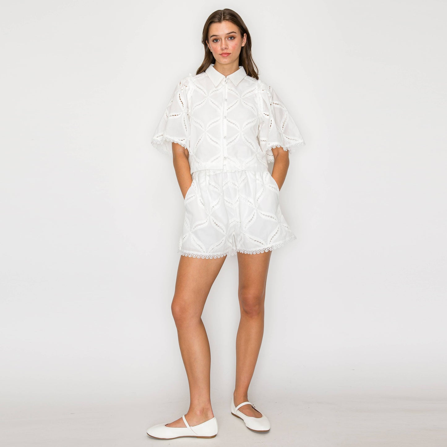 White Lace Shorts