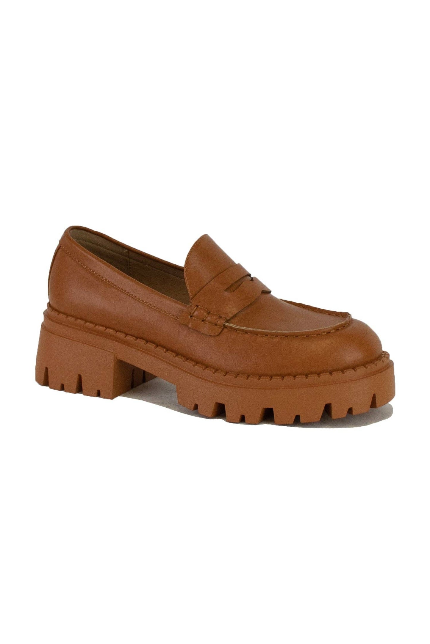 Camel Chunky Loafers