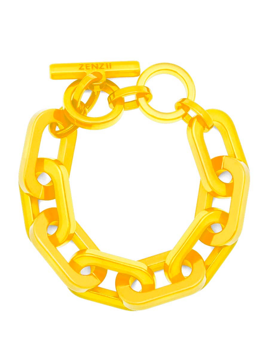Resin Cable Chain Toggle Bracelet: SAGE