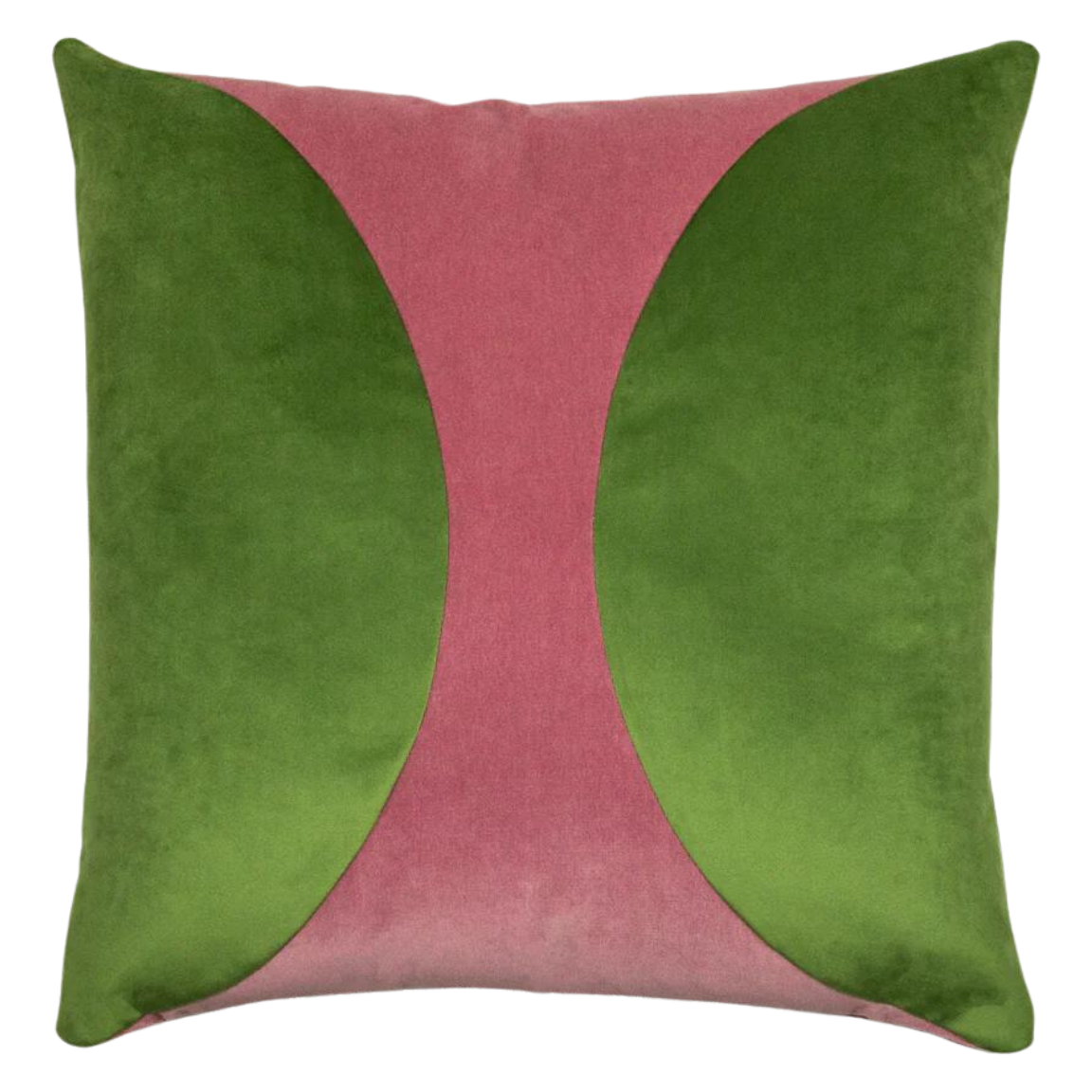 Green & Dusty Rose Velvet Pillow - 22x22"