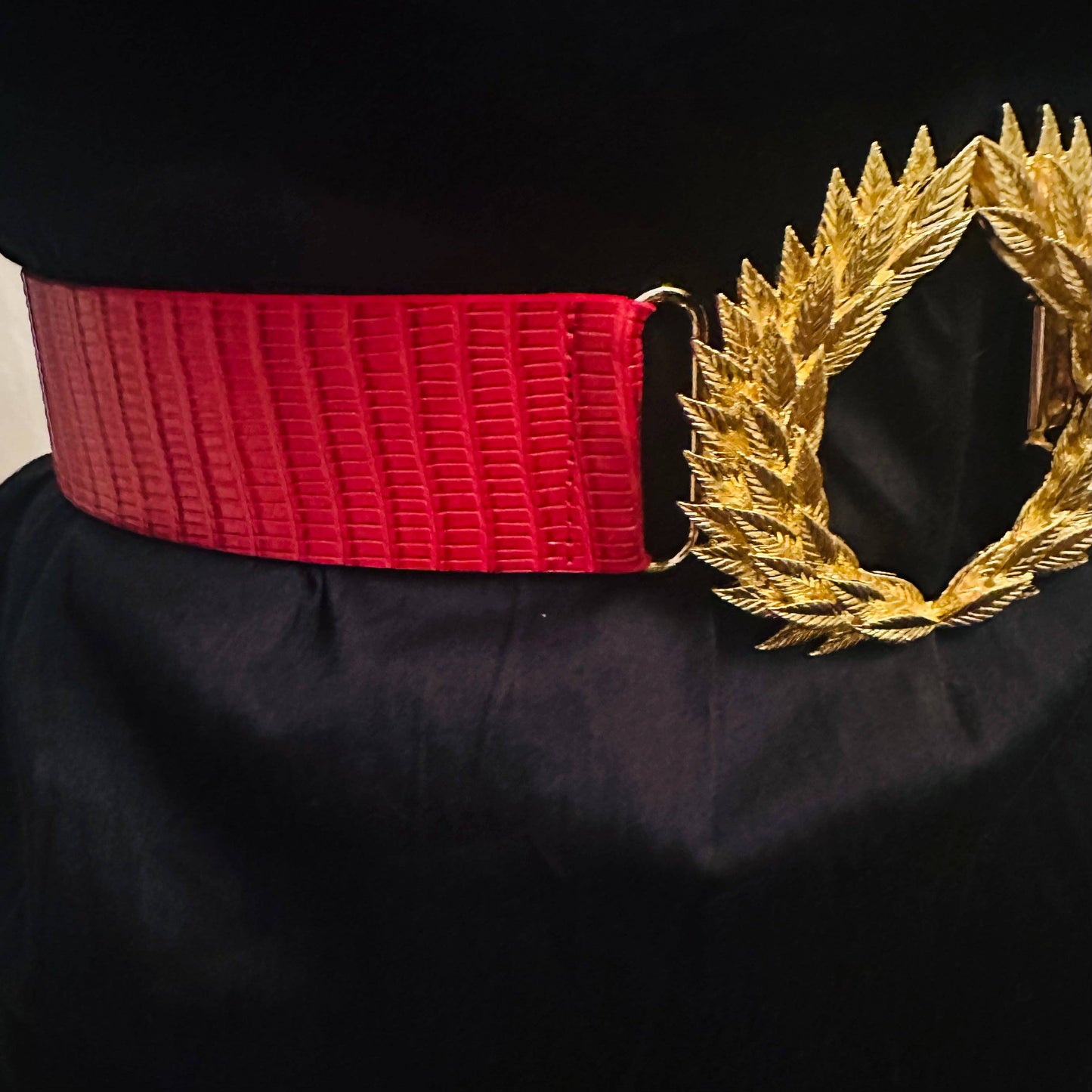 Red Leather Belt Band: 2