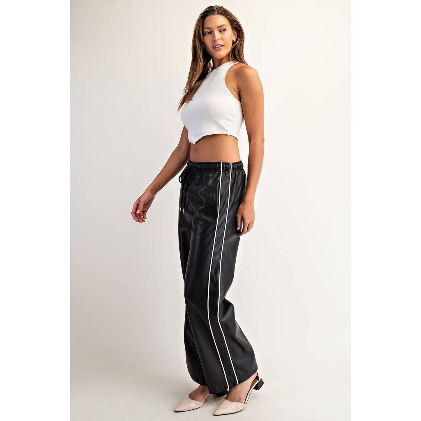 Black Vegan Leather Pants