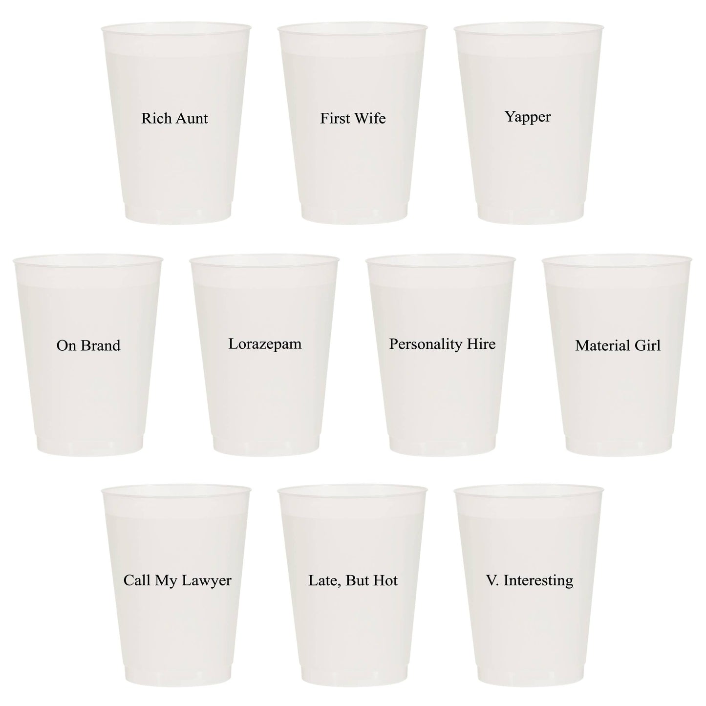 Rich Girl Summer Frosted Cups: Pack of 10